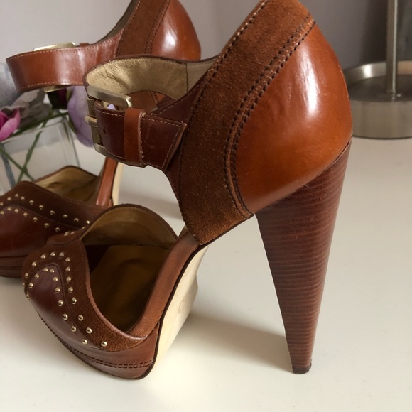 Michael Kors Suede Studded Platform Heels - Picture 4 of 8